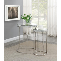 Coaster Furniture 930227 Bleker 2-piece Round Nesting Table Silver